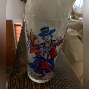 Vintage Polish Poland Folk art dance drinking glass